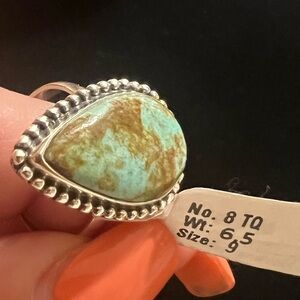 925 STERLING SILVER #8 TURQUOISE NWT RING